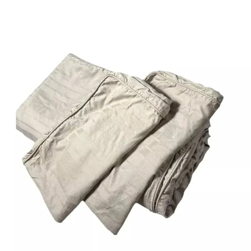 Fieldcrest Luxury Duvet Cover & Shams Full Queen Set 3Pc Pima Cotton Tan Bedding